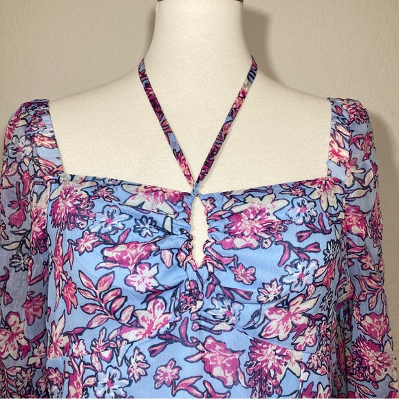 NWT FRENCH CONNECTION Women’s Hallie Peplum Smocked Back Halter Top Size Large - Picture 5 of 16